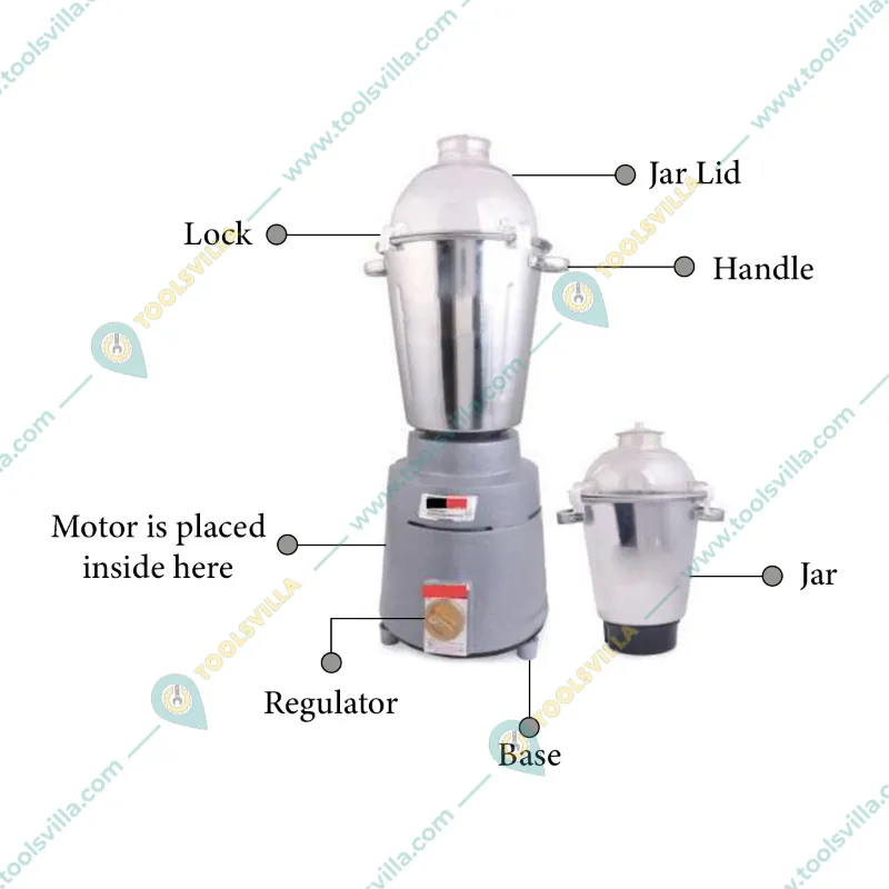 Commercial 2.5HP Mixer Grinder 2000W with 2 Jar (4L & 2L)