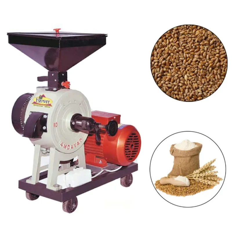 Commercial 10" (250 mm) Stone Type Vertical Flour Mill/Atta Chakki 15-18 kg/hr with 1.5hp Copper Motor