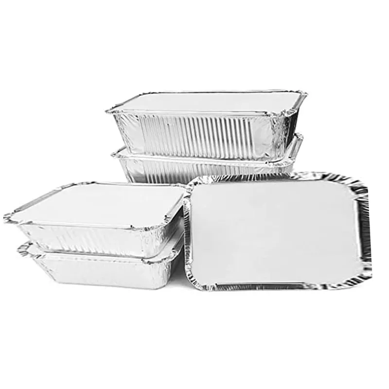 600ml 1000 Pcs, Rectangular Aluminum Container with Lid