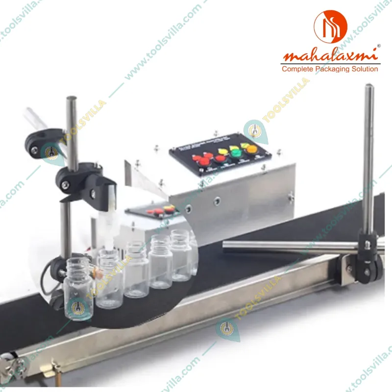 Mahalaxmi Machines Horizontal 5ml to 2000ml Milk/Butter Milk Filler Machine with Conveyor Belt