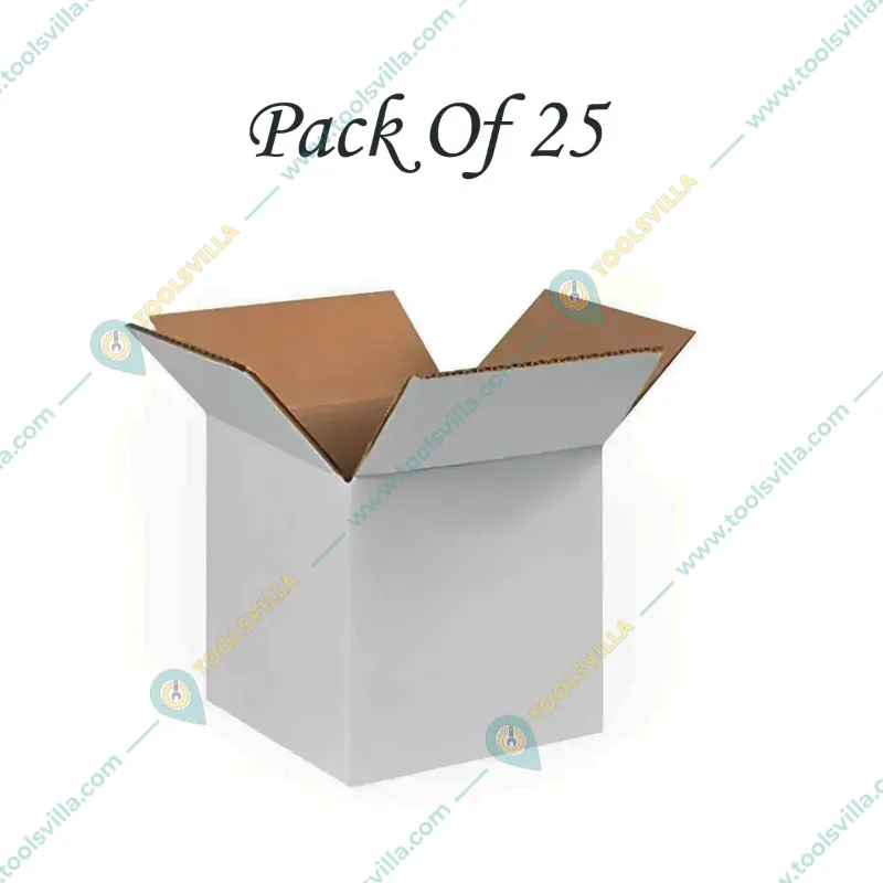 Corrugated White 4X4X4 Inch Square Box(Pack-25 Pcs)