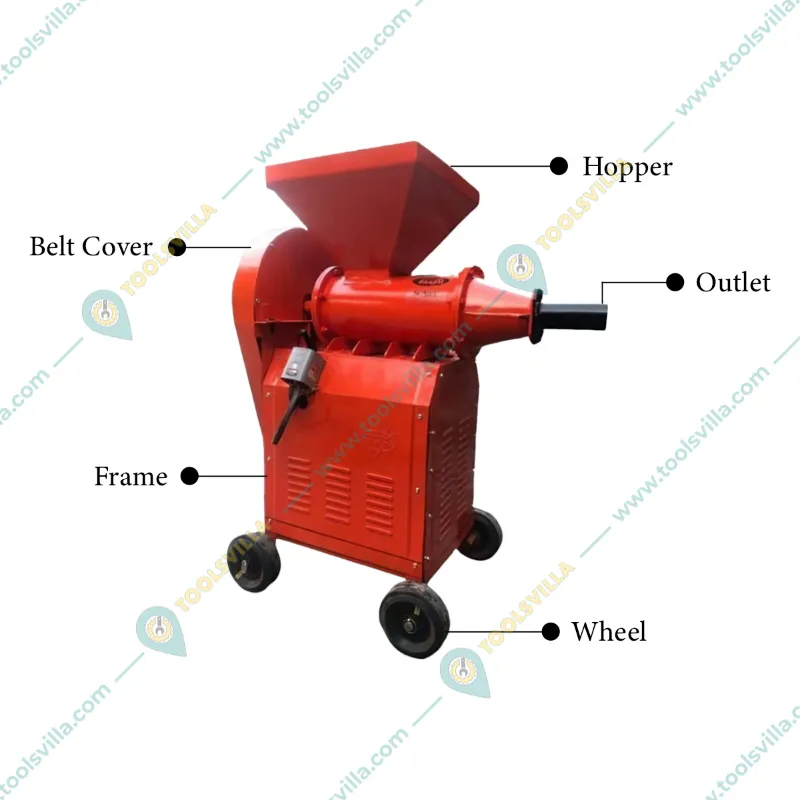 Semi Automatic Cow Dung Log Making Machine 5HP Three Phase