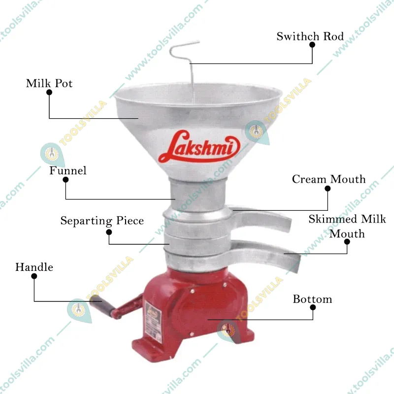 Made in India RS-7 Hand Operated Milk Cream Separator Machine 60 LPH MS Body With 5 Litre Tank Capacity