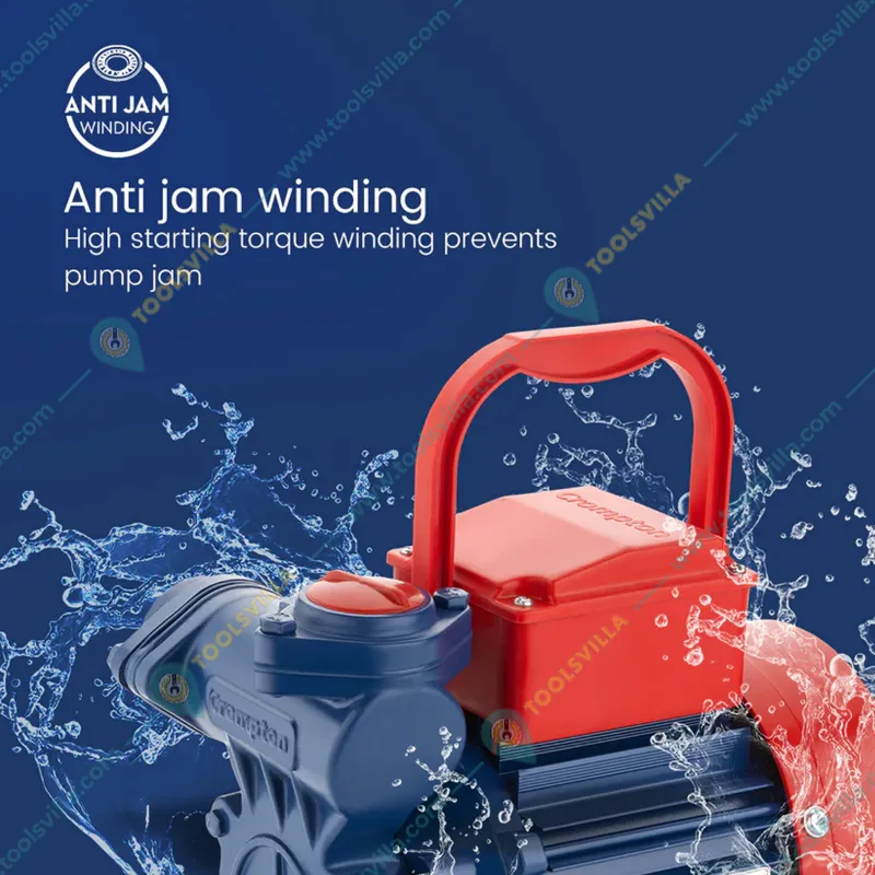 Crompton 0.5 HP Single Phase Self Priming Monoblock Pump, 69ft Max. Head, 25X25mm (CHAMP PLUS II) - 1 Year Warranty