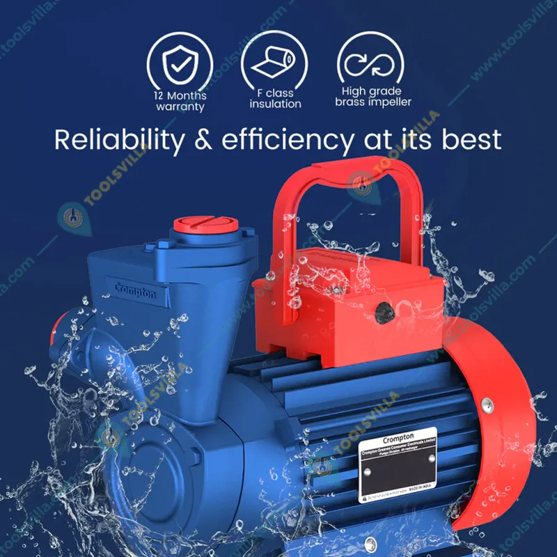 Crompton 1 HP Single Phase Self Priming Monoblock Pump, 112ft Max. Head, 25X25mm (NILE PLUS I) - 1 Year Warranty 