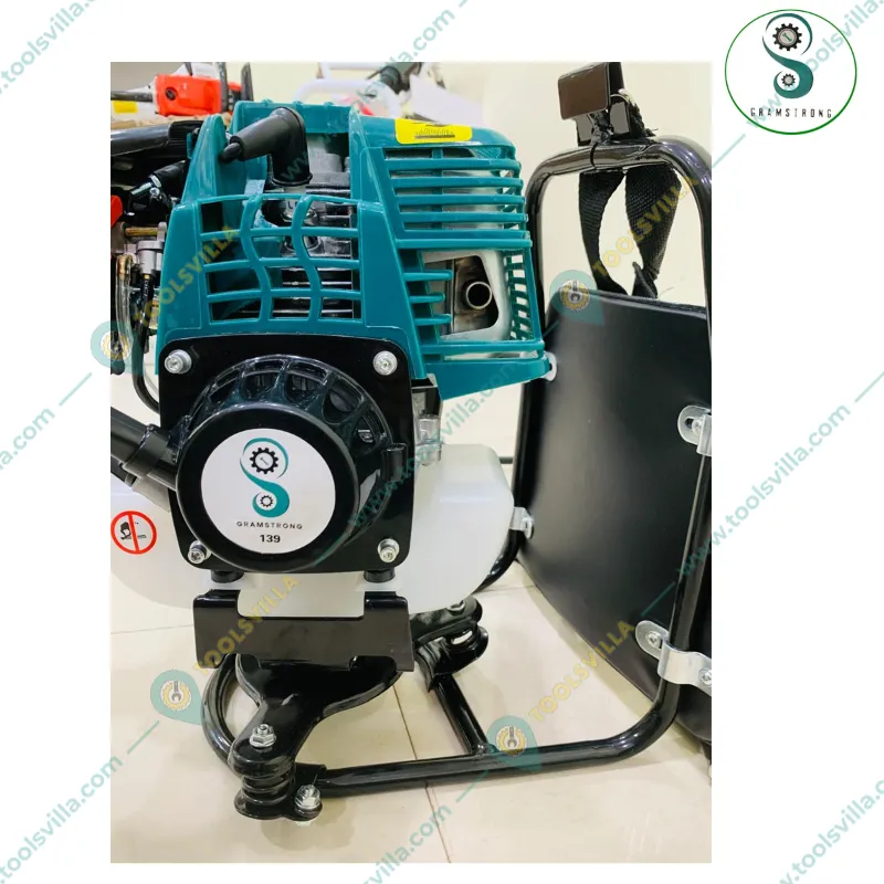 GRAMSTRONG Premium 4 Stroke 31 CC Backpack Brush Cutter With Cross Blade Weeder Attachment and 6 Months Warranty
