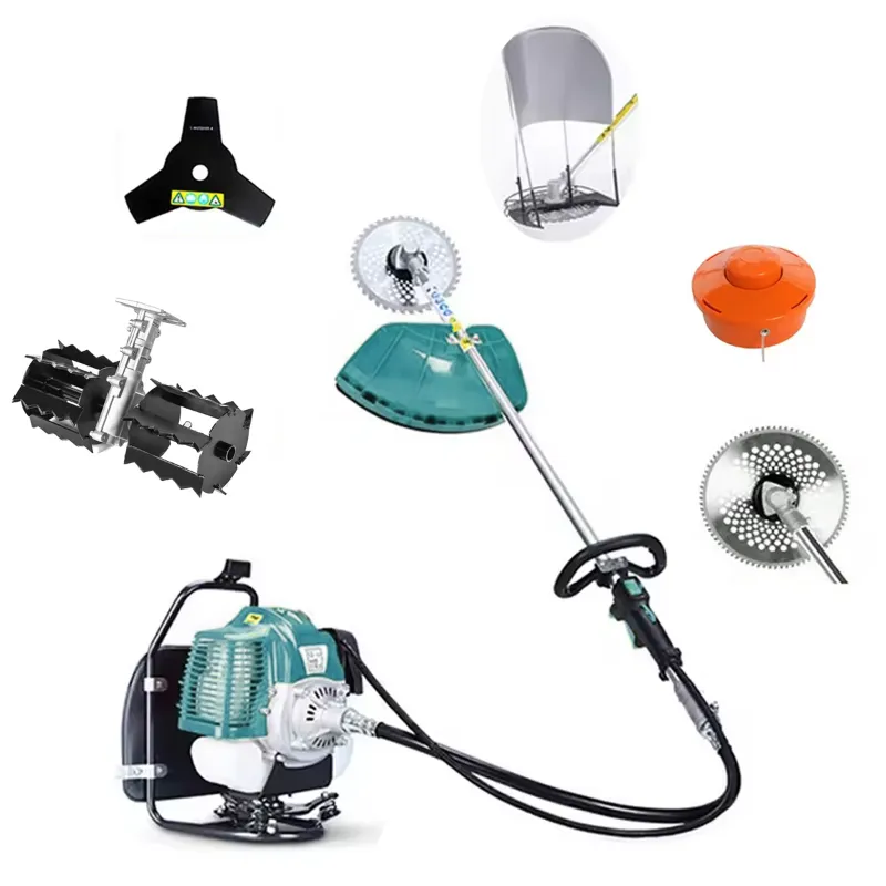 GRAMSTRONG Premium 4 Stroke 31 CC Backpack Brush Cutter With Cross Blade Weeder Attachment and 6 Months Warranty