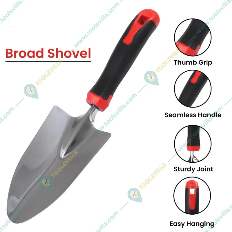 Jaiveer Garden Tools Set of a Trowel, Transplanter, Garden Fork, Cultivator and Weeder | Used for Small-Scale Gardening