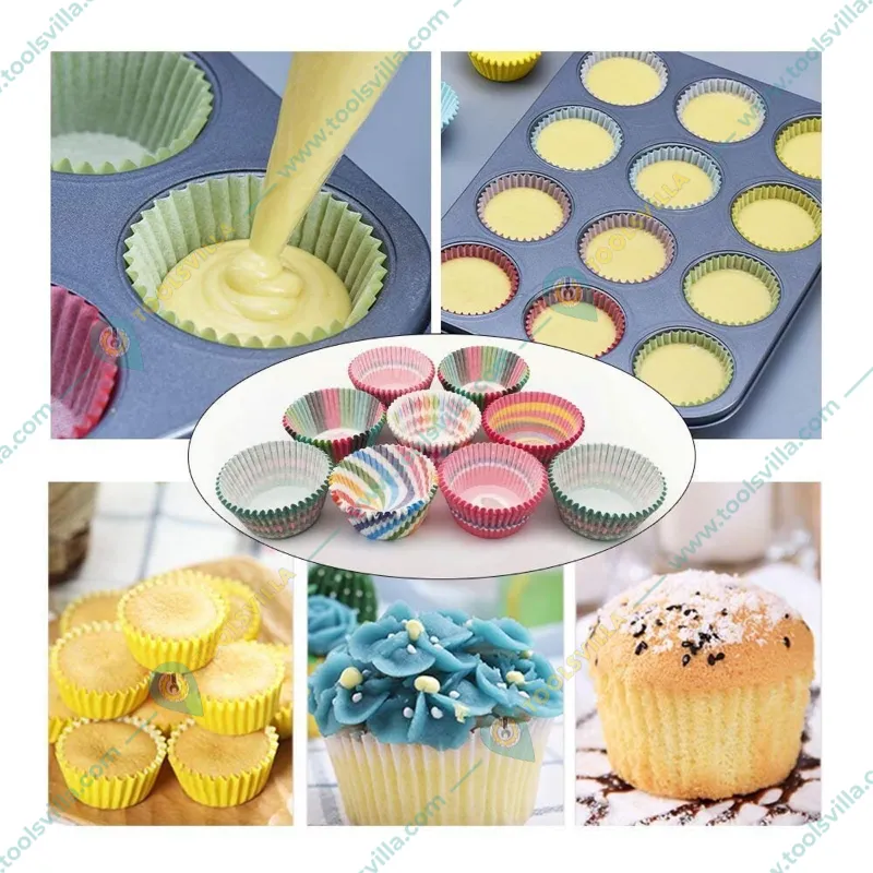 100 Pcs, Standard Size Bio-degradable Cupcake Paper Cups for Indoor and Outdoor Events