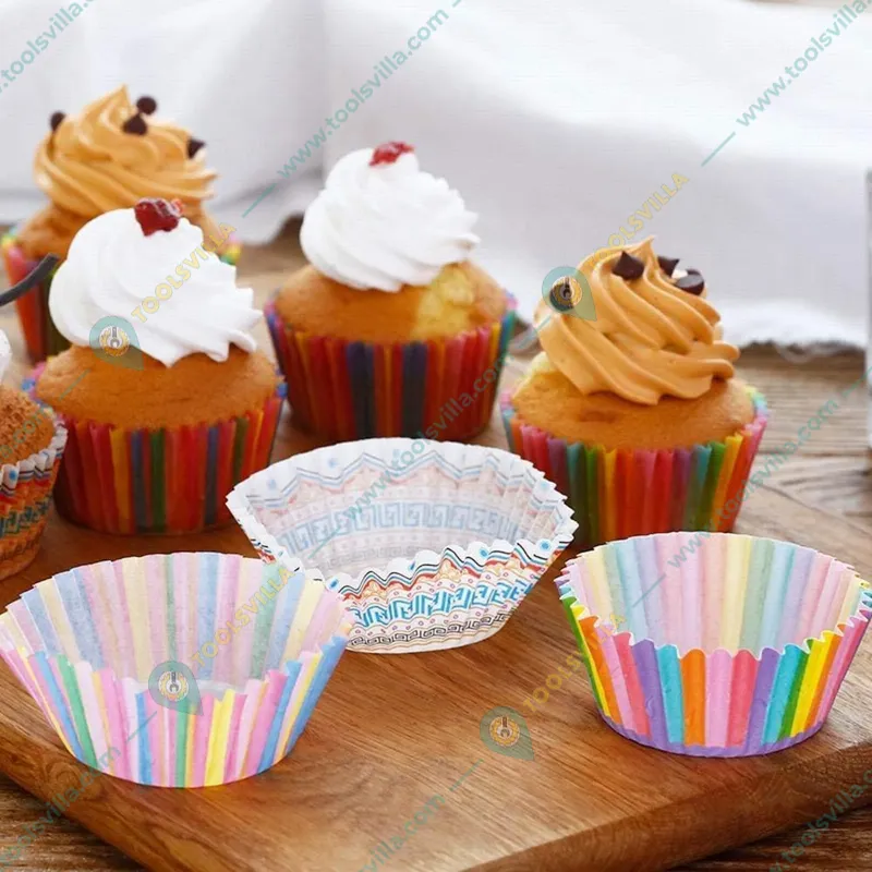 100 Pcs, Standard Size Bio-degradable Cupcake Paper Cups for Indoor and Outdoor Events