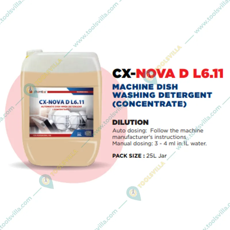 2 Pcs of Chemtex (5 Liter x 2 pcs) CX-NOVA D L6.11 Machine Dishwashing Detergent