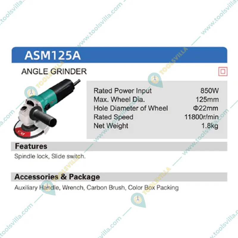 DCA 125 mm 850 W Angle Grinder, 11800 RPM (ASM125A)