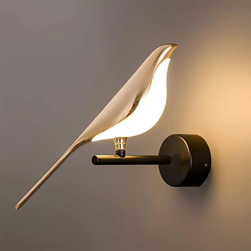 GIGAWATTS Sparrow Wall Light Gold Plating Decorative Lamp Bird Style LED for Bedroom Living & Drawing Room Lobby