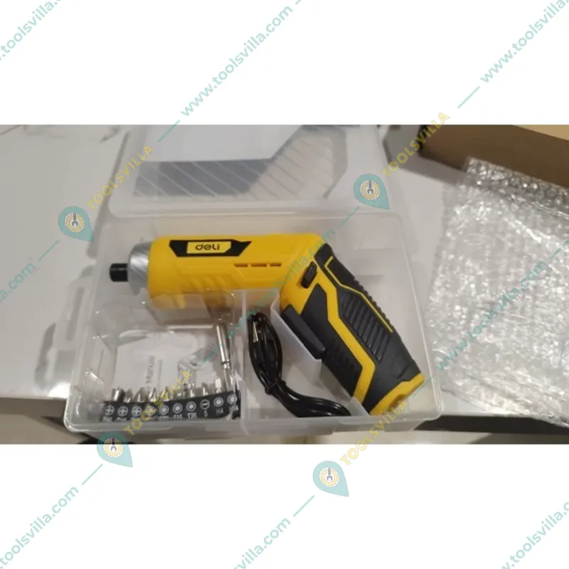 Deli 1/4 Inch 3.6V Lithium-Ion Cordless Screwdriver with Accessories (DL-DP04-E2B1)