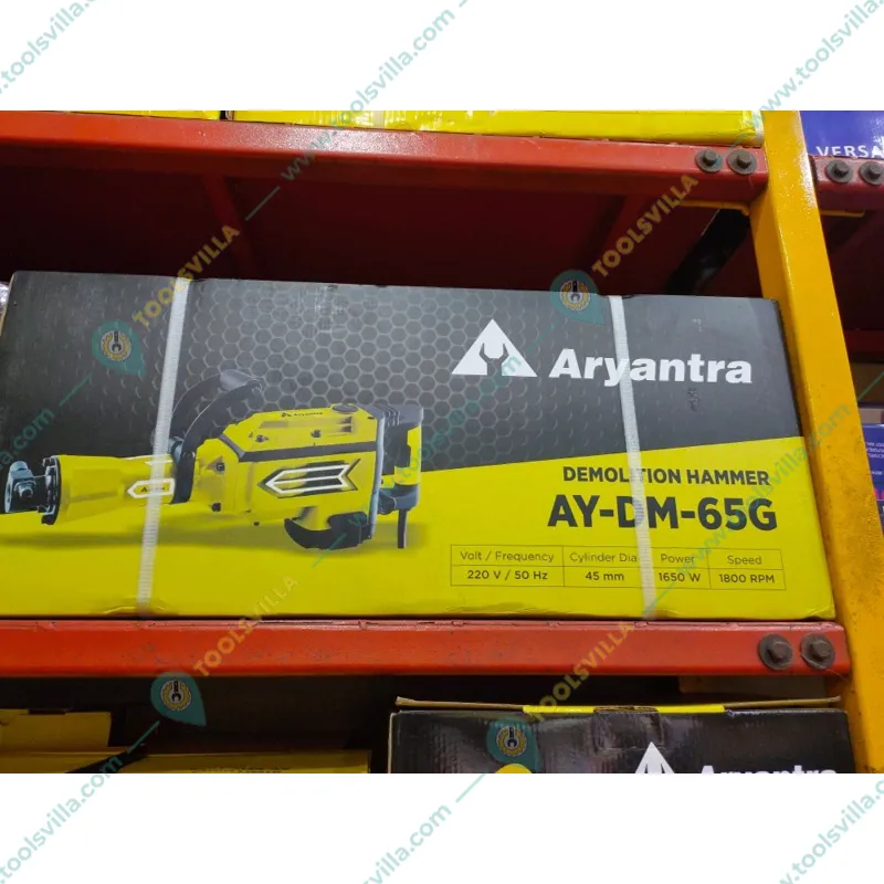 Aryantra 16 kg 1650 W Demolition Hammer, 45 mm Cylinder Dia. (AY-DM-65G) by Kisankraft