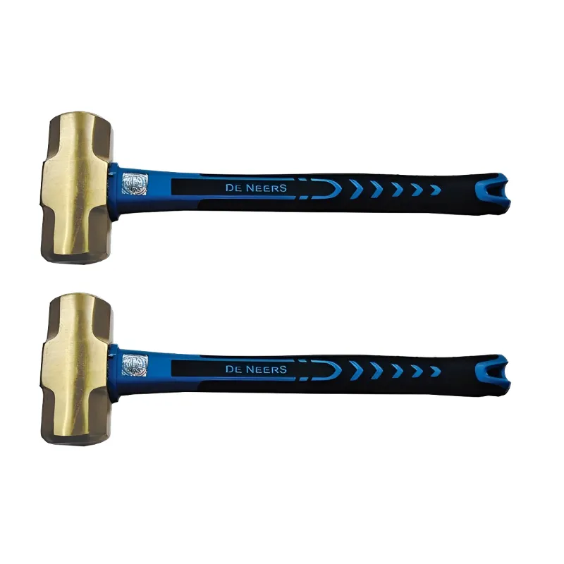 De Neers Hand Tools Combo of 450 gm and 1000 gm Brass Sledge Hammer with Fiberglass Handle