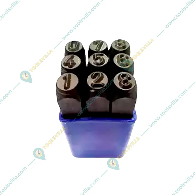 De Neers Hand Tools Combo of 1 mm Figure Punch (0 to 9) And 230 gm Al-Br. Ball Pein Hammer With Handle