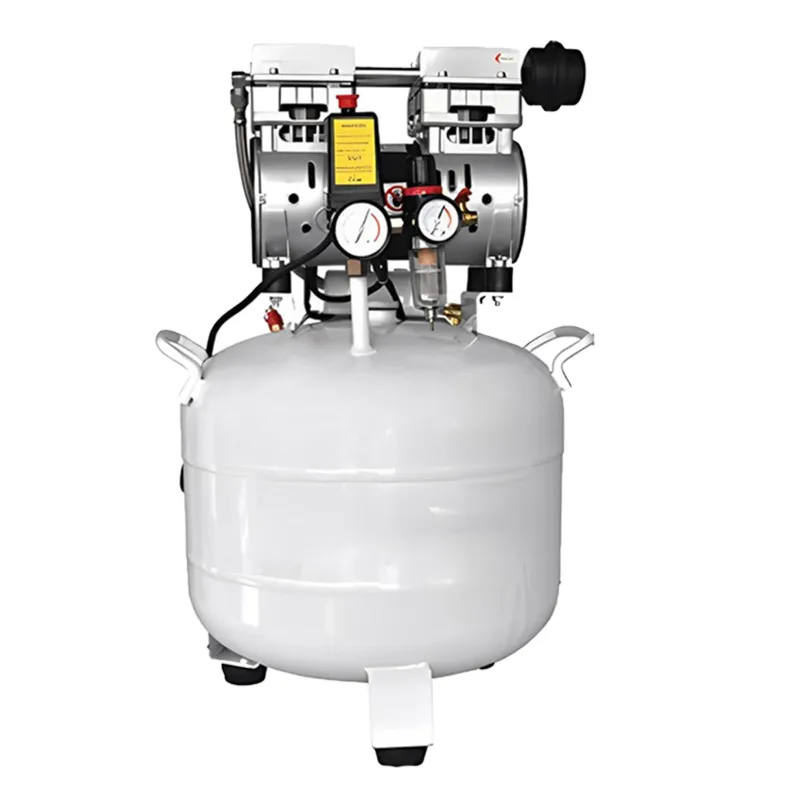 40 Litres Dental Oil Free Sound Less Copper Coil Air Compressor with 0.75HP Motor, 8 Bar Max. Pressure and 110LPM Max. Flow