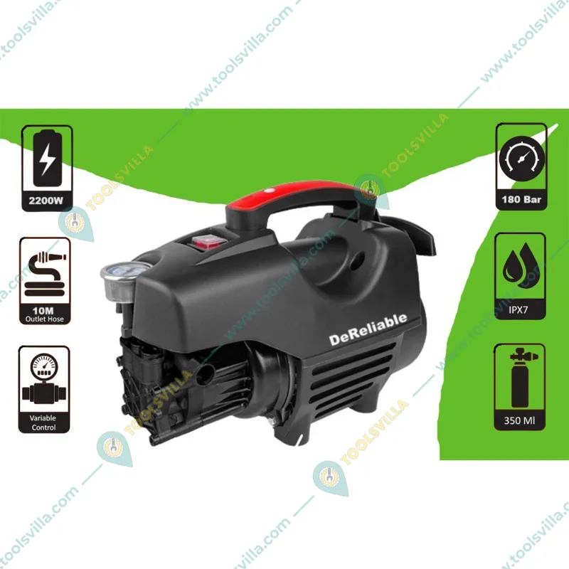 Premium Quality 2200 W 180 Bar High Pressure Car Washer With 10 Meters Hose Pipe and Other Accessories