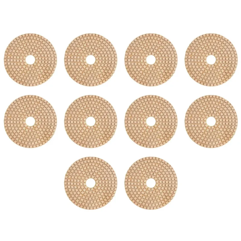Surie Polex 4 inch Round Diamond Polishing Pads for Grinding & Polishing (5U1) - Pack of 10