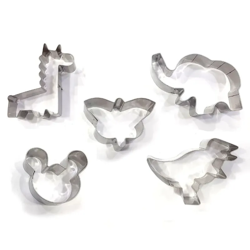 Prime Bakers and Moulders 5 Shape Stainless Steel Cookie Cutter Set for Cake Decoration and Fruit/Food Cutting, Clay Craft for Kids