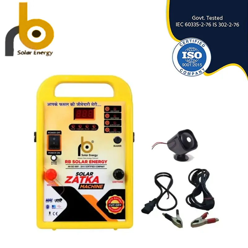 RB Solar 10 KV Digital Model Solar Zatka Machine to Cover 50 Acre Area with Inbuilt Battery Storage