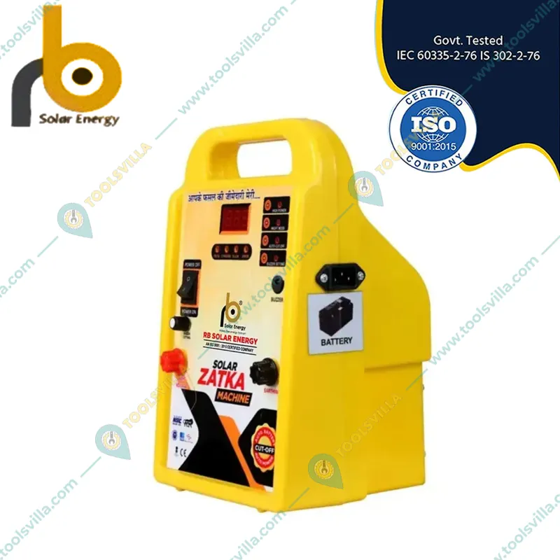 RB Solar 10 KV Digital Model Solar Zatka Machine to Cover 50 Acre Area with Inbuilt Battery Storage