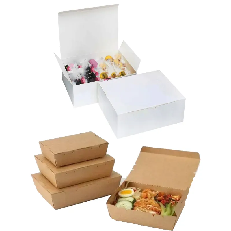 POCHEON® 50 pcs 250ml Brown Disposable Kraft Paper Boxes