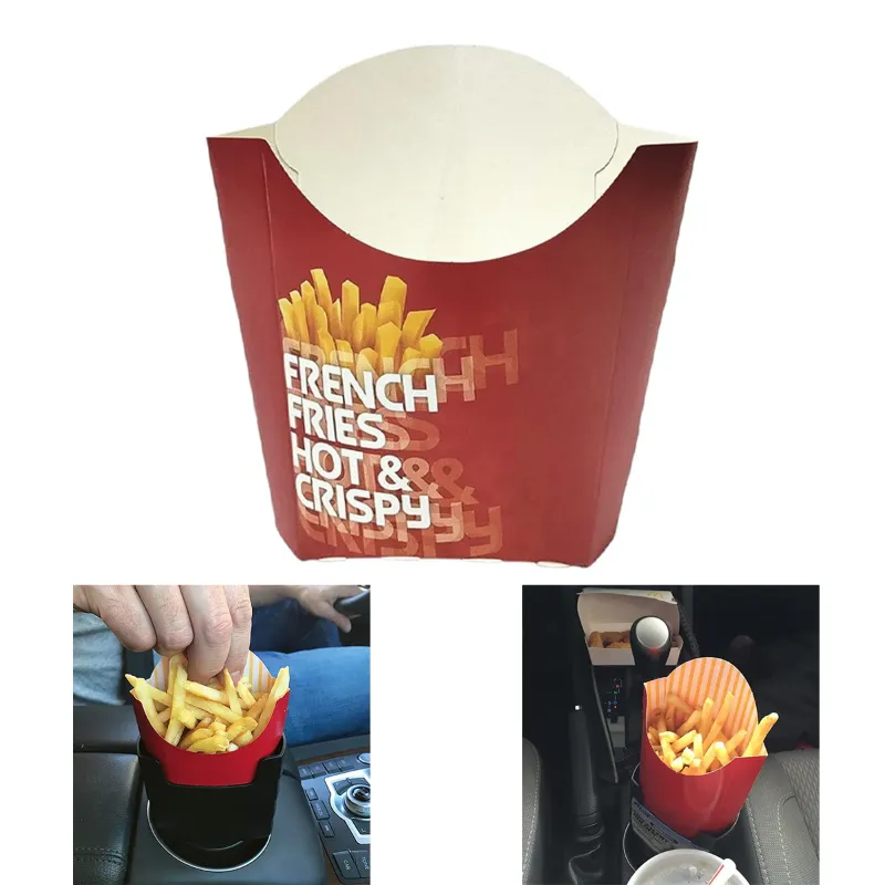 Multi Color Printed Disposable French Fries Snack Holder For Party, Picnic, Delivery & Takeaway (Pack of 100)