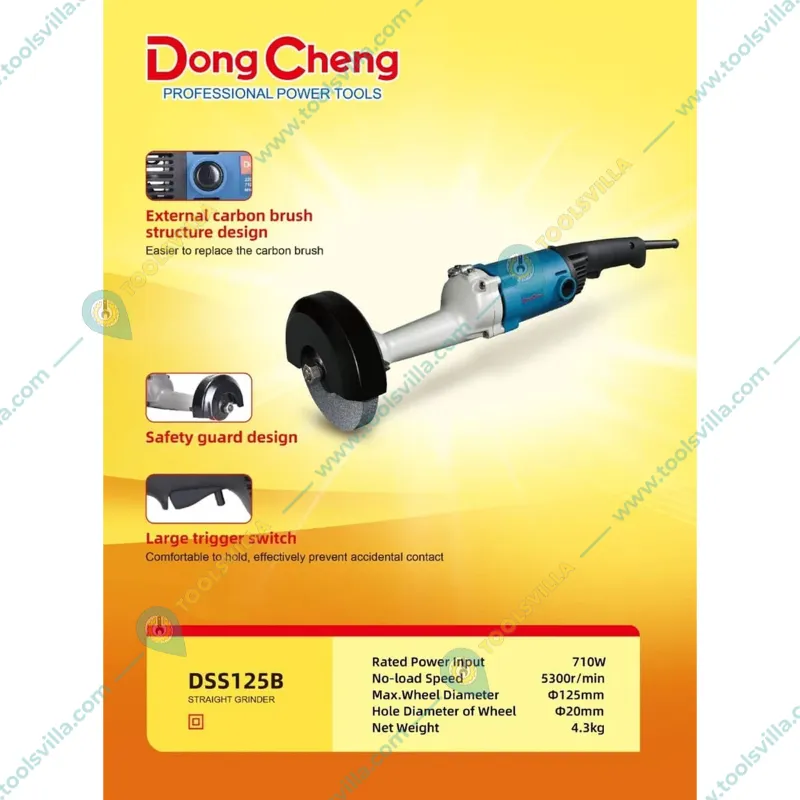 Dongcheng 125mm Straight Grinder, 710W (DSS125B)