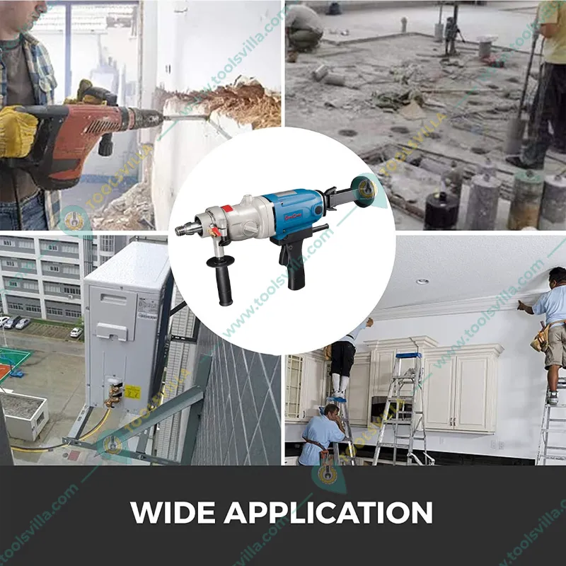 Dongcheng 190 mm 1800 Watt Diamond Core Drill Machine with Water Source & Accessories, 3300 RPM (DZZ190)