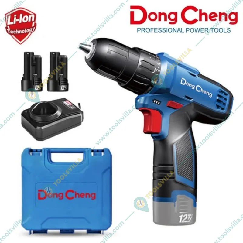 Dongcheng 10mm 10.8V Cordless Driver Drill With Battery, Charger & Bit, Max. Torque 35 Nm (DCJZ1202) (TYPE E)