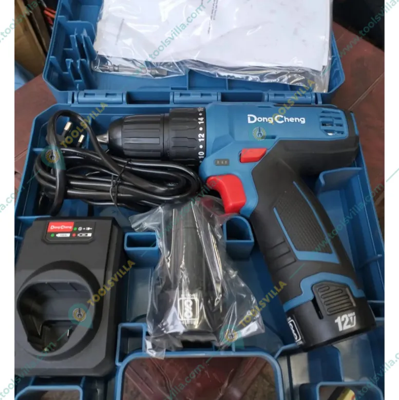 Dongcheng 10mm 10.8V Cordless Driver Drill With Battery, Charger & Bit, Max. Torque 35 Nm (DCJZ1202) (TYPE E)
