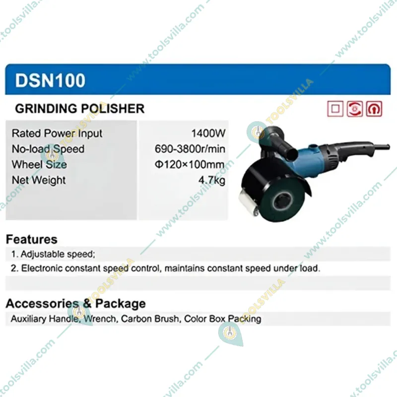 Dongcheng DSN100 Electric Grinding Polisher 120 x 100 mm, 1400W