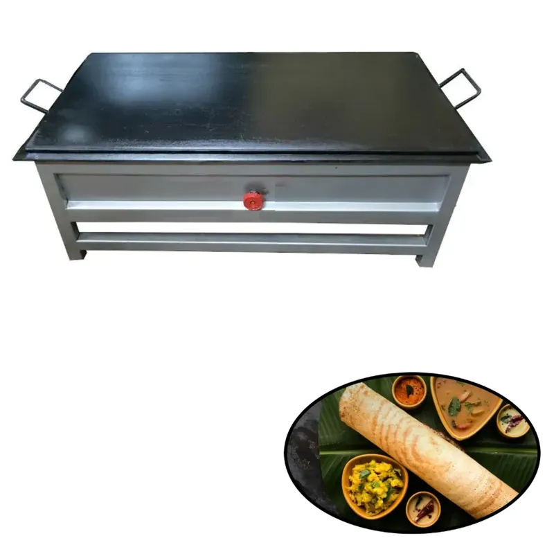 14X24 inch Single Burner Gas Operated Dosa Tawa With 5mm Tawa Thickness