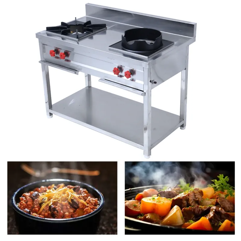 Commercial Stainless Steel Double Indian and Wok Burner Gas Bhatti