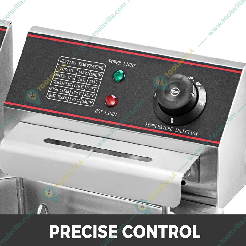 Commercial Stainless Steel Double Deep Fryer 6+6 Litres