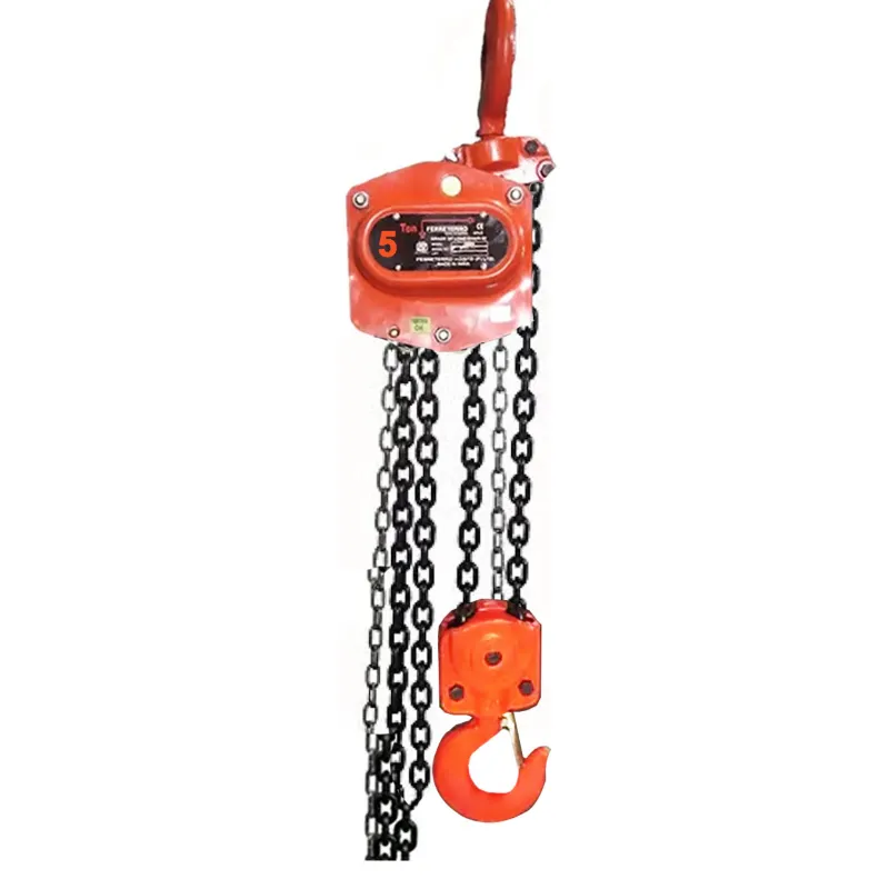 Ferreterro 5 ton Chain Pulley Block (Gold) With 10 mm Load Chain - Double Fall (ISI Marked) (Chain Length-3m)