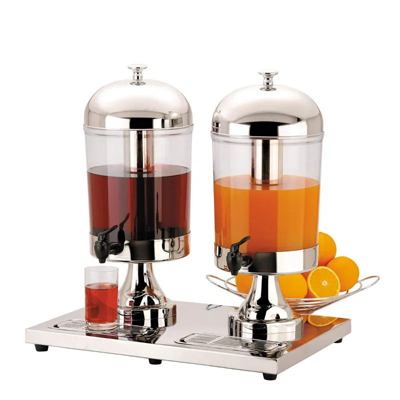 Malabar 16 Litre (8+8 L) Double Jar Multipurpose Juice Dispenser with Ice Tube for Keeping Liquid Cold