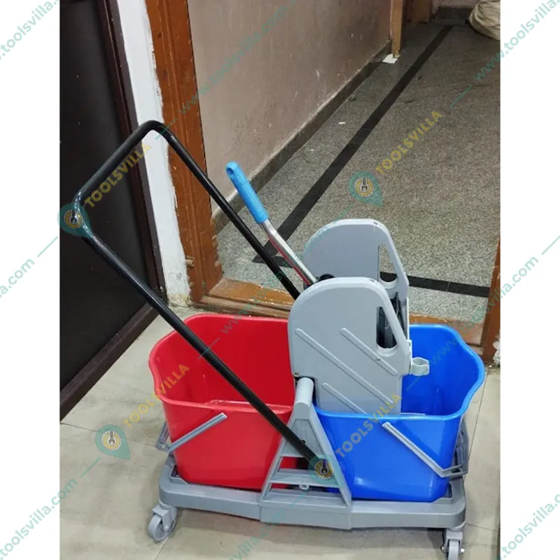Heavy Duty 34 Liters Double Mop Wringer Trolley With Down Press 