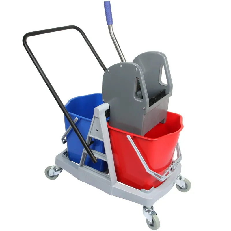 Heavy Duty 34 Liters Double Mop Wringer Trolley With Down Press 