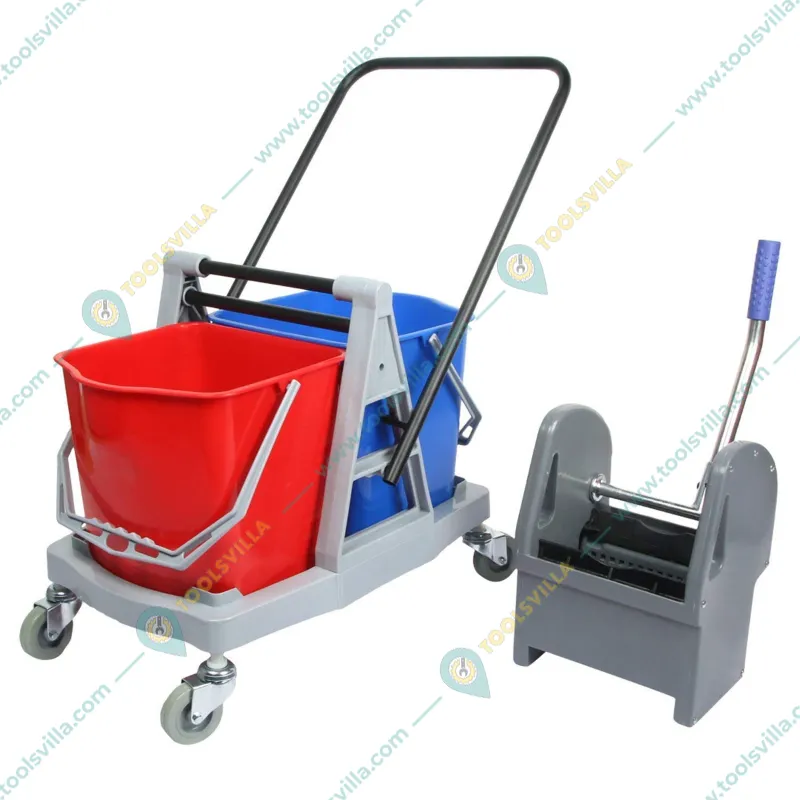 Heavy Duty 34 Liters Double Mop Wringer Trolley With Down Press 