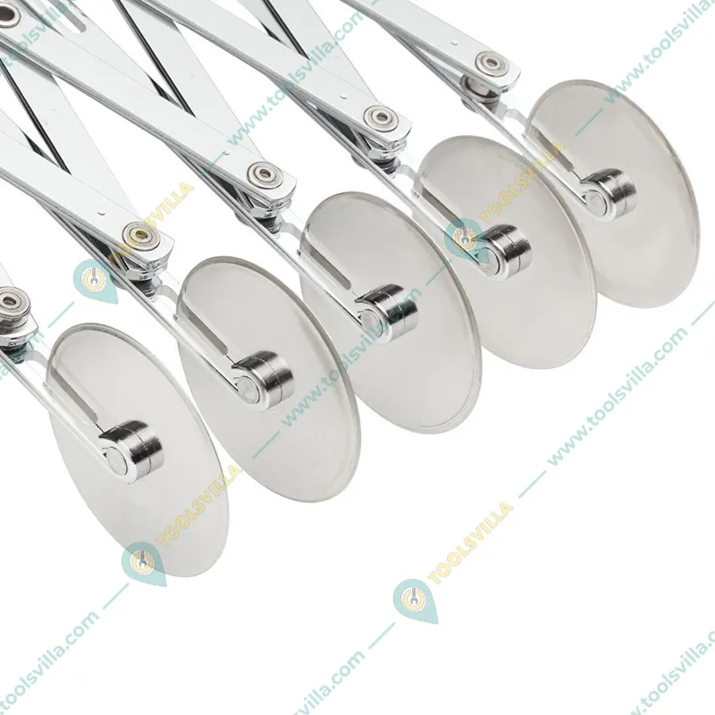 Stainless Steel Expandable 5 Wheel Dough Cutter for Pastry,Pizza, Pasta, Cakes & Cookies 