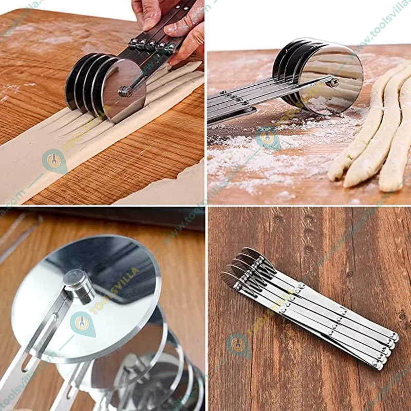 Stainless Steel Expandable 5 Wheel Dough Cutter for Pastry,Pizza, Pasta, Cakes & Cookies 