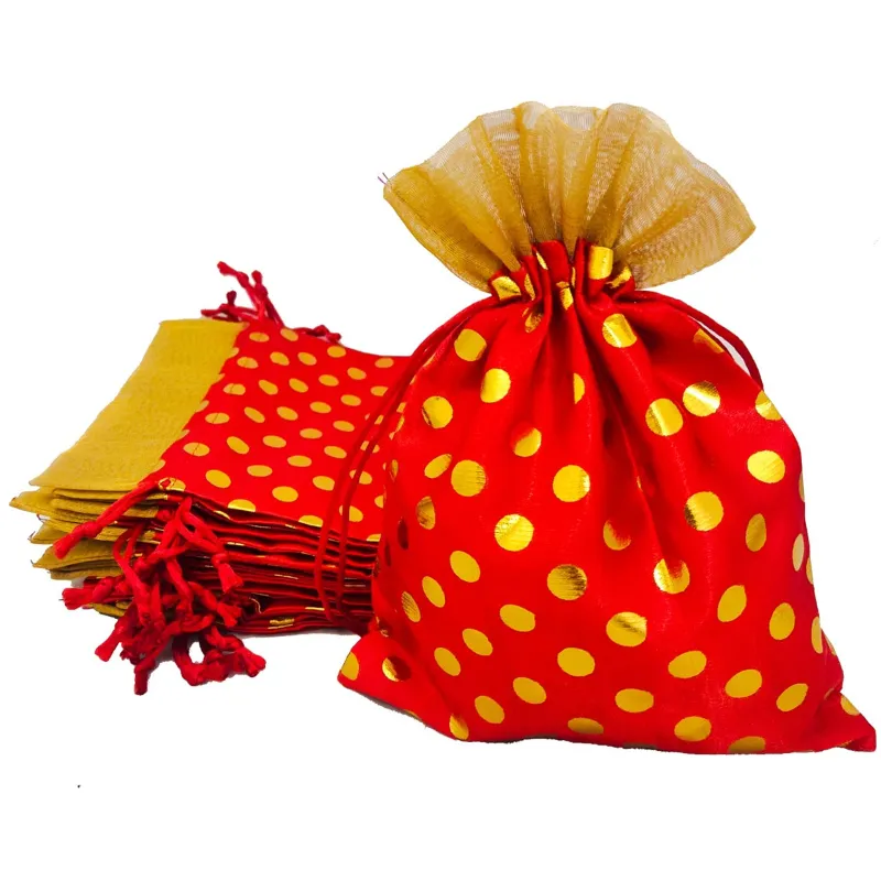 POCHEON 10pcs, 18x24cm Paisley Print Drawstring Bags for Gift Packaging