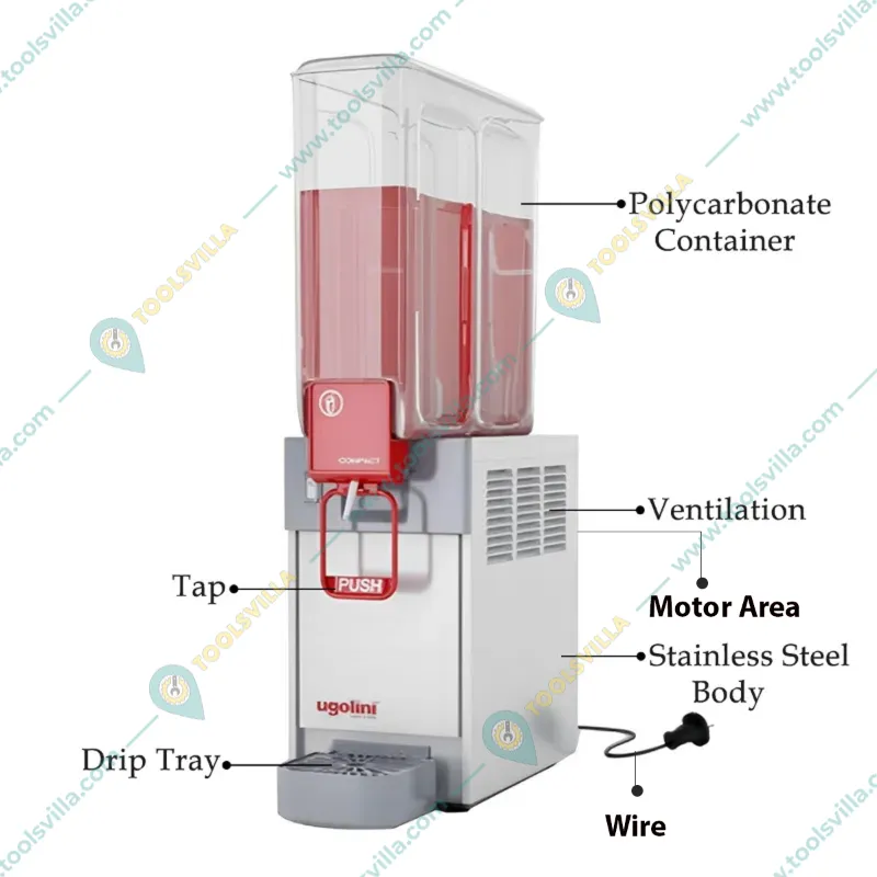 Ugolini 8 Liter Capacity Compact 8/1 Electric Cold Drink/Juice Dispenser