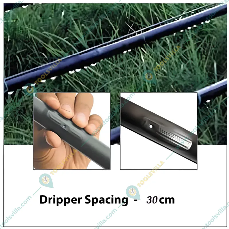 Krishi Bandhu 16 mm, 900 meter Flat Inline Drip Lateral Pipe with 30 cm Hole Spacing and 0.2 mm Thickness | 4 LPH