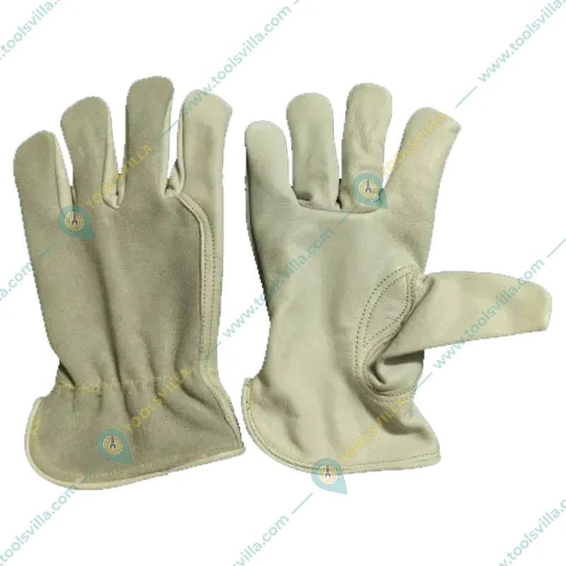 DSY Pack of 2 A-Grade 3-Tips Driver Gloves: Durable Split Leather Back, Grain Front, Cotton Lining & Kevlar Thread