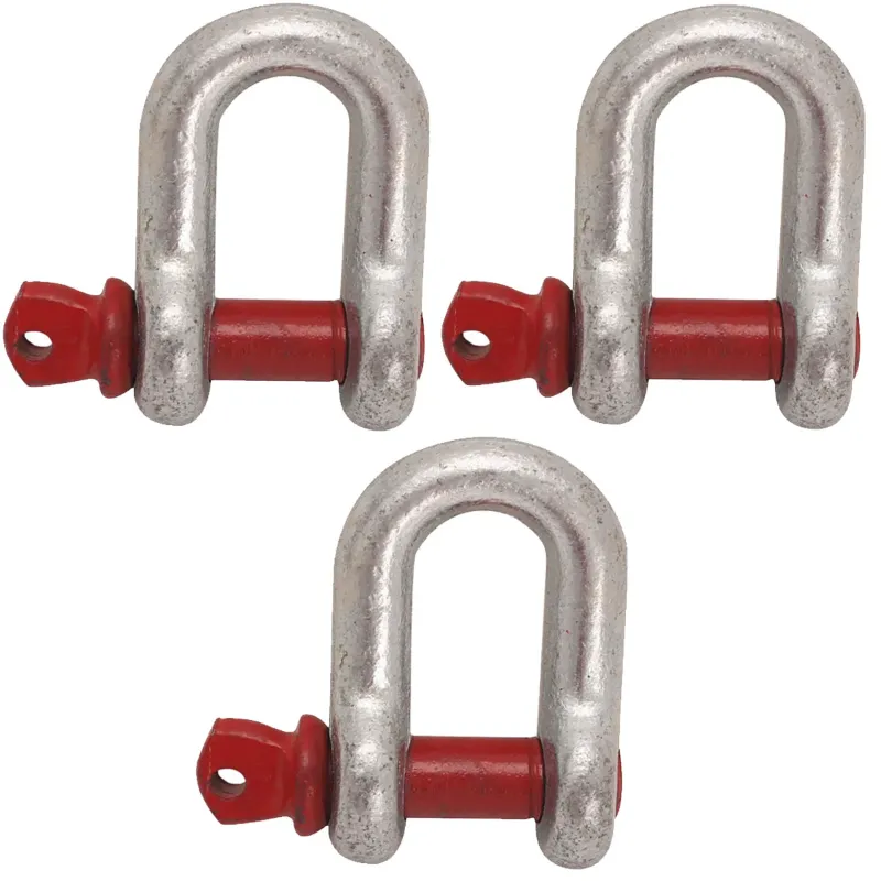 Ferreterro  2 Ton Alloy Steel Screw Pin Type D Shackle For Lifting(Pack-3 Pcs )