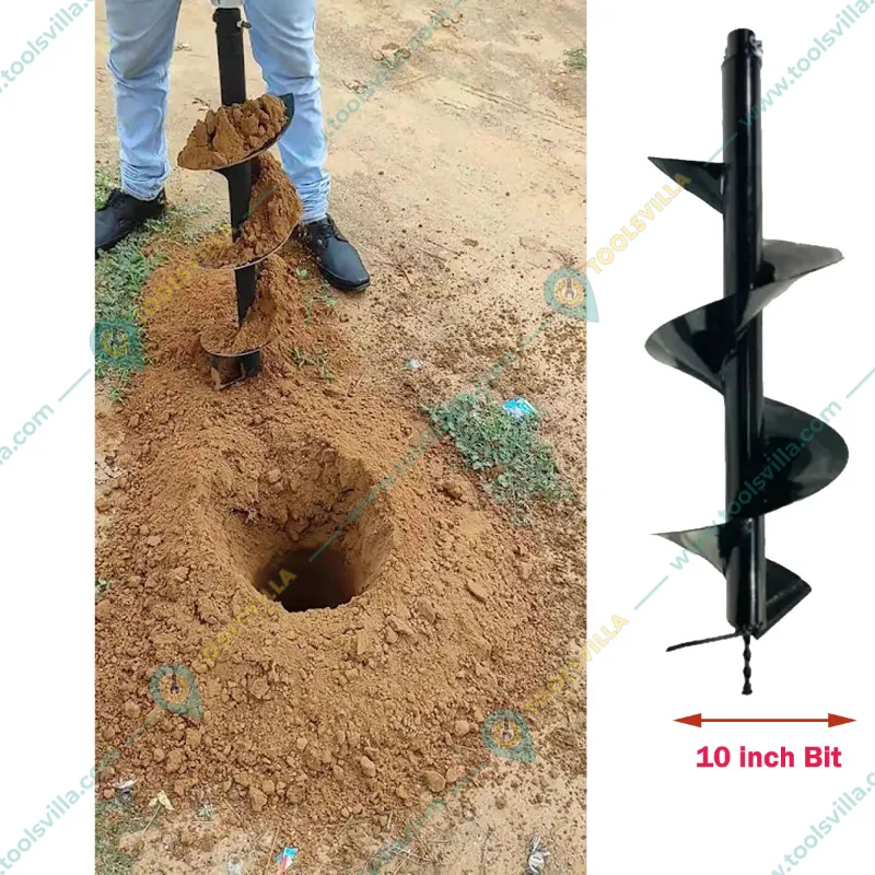 Heavy Duty 2-stroke, 2.6 HP 52-cc with 4 and 10 inch Drill Bit For Earth Auger/ Post Hole Digger Machine